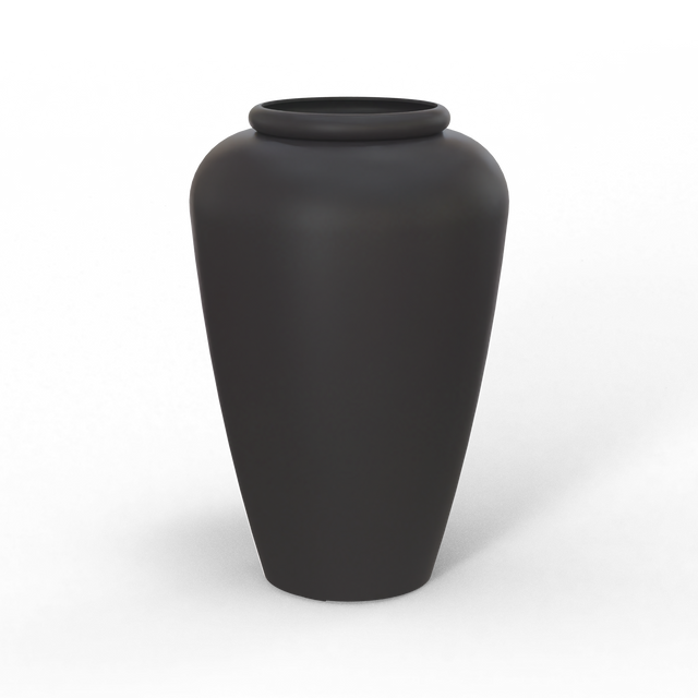 Barà jar fiberglass planter in Matte Charcoal, studio render