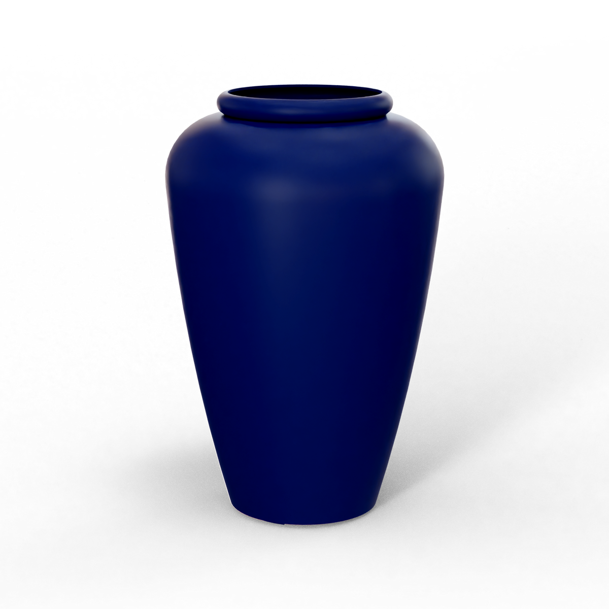 Barà jar fiberglass planter in Matte Cobalt Blue, studio render