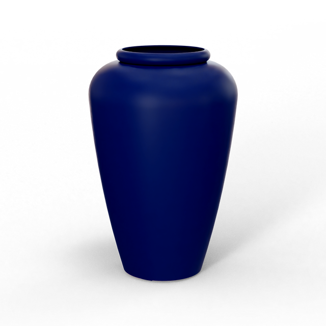 Barà jar fiberglass planter in Matte Cobalt Blue, studio render