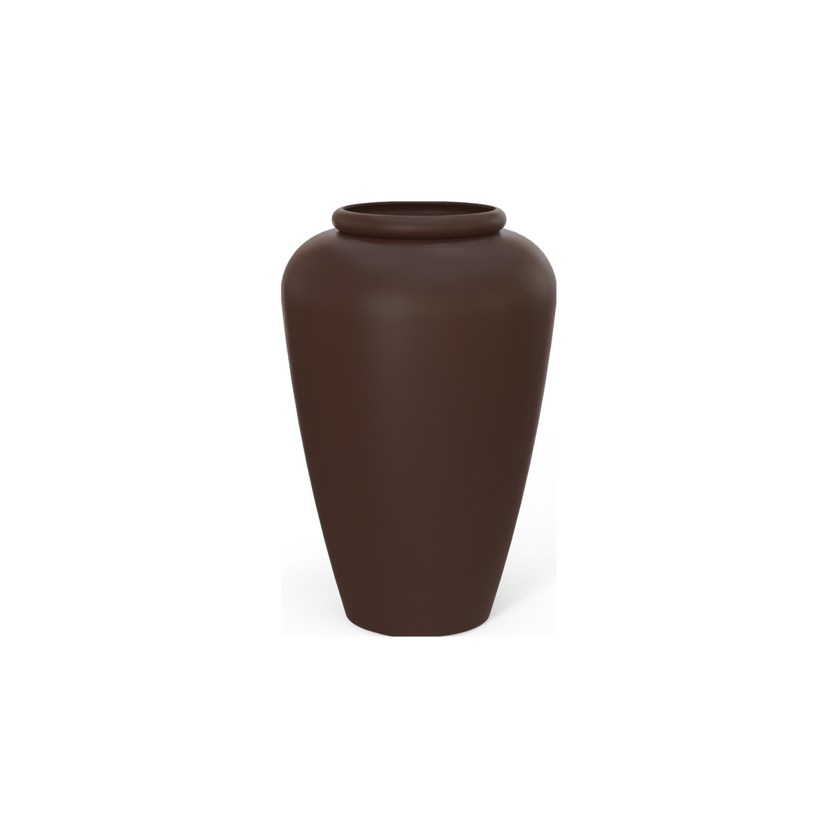 Bara jar fiberglass planter in Matte Dark Brown