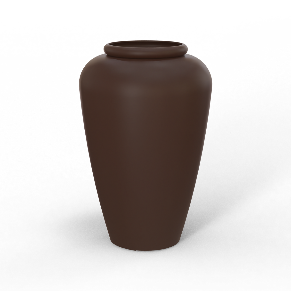 Barà jar fiberglass planter in Matte Dark Brown, studio render