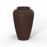 Barà jar fiberglass planter in Matte Dark Brown, studio render