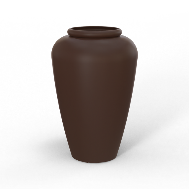 Barà jar fiberglass planter in Matte Dark Brown, studio render