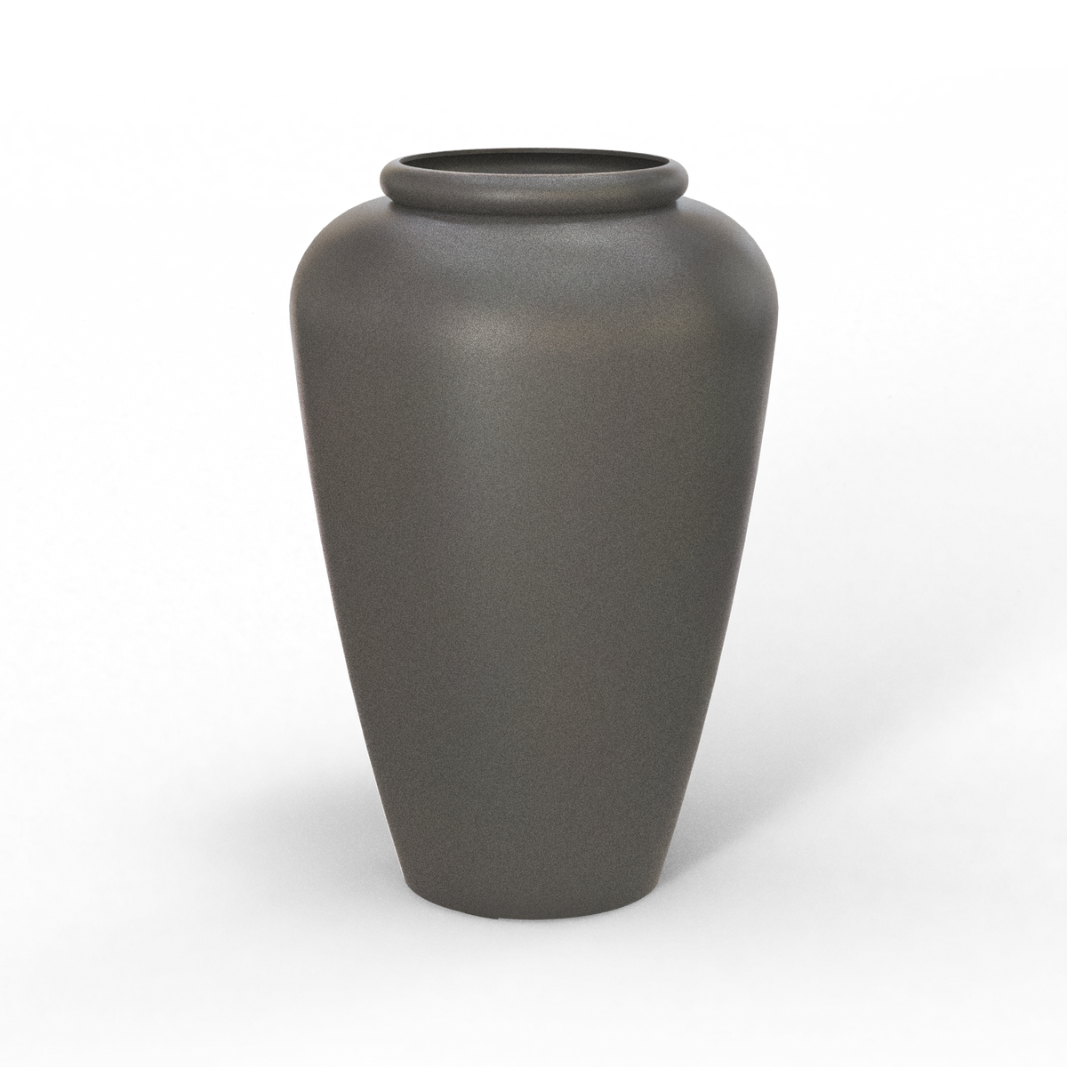 Barà jar fiberglass planter in Matte Gunmetal, studio render