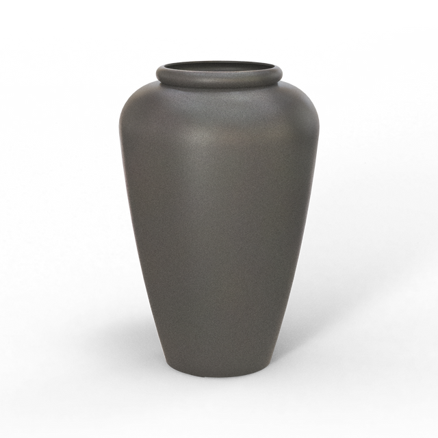 Barà jar fiberglass planter in Matte Gunmetal, studio render