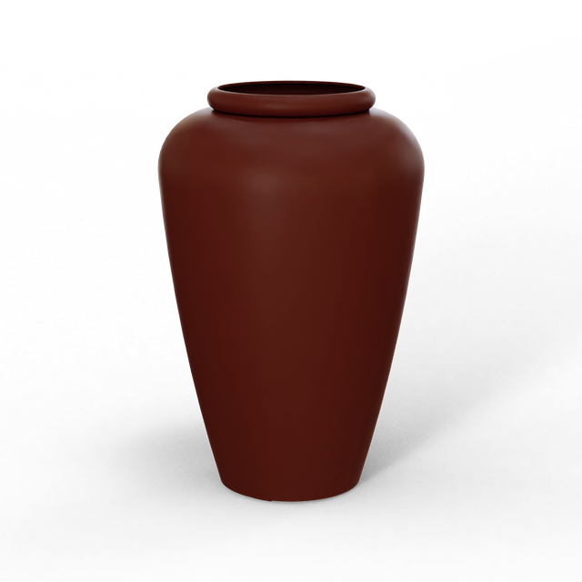Barà jar fiberglass planter in Matte Terra Cotta, studio render