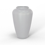 Barà jar fiberglass planter in Metallic Silver, studio render