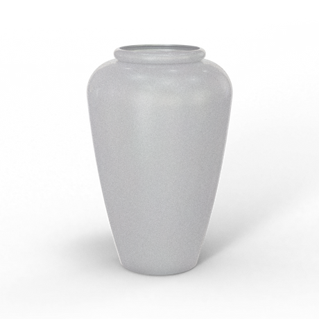 Barà jar fiberglass planter in Metallic Silver, studio render