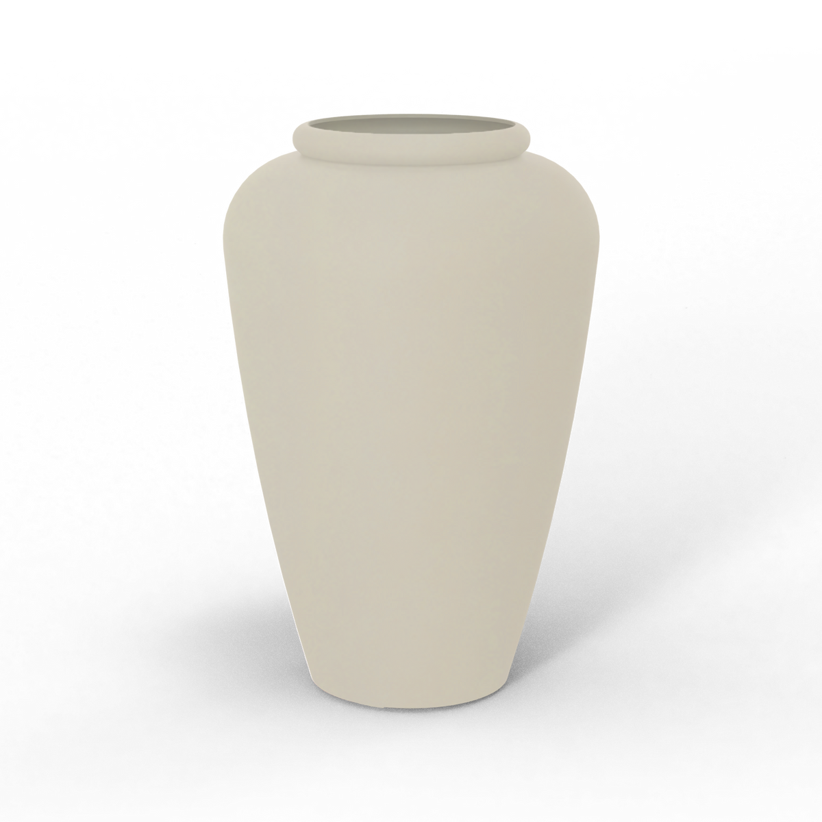 Barà jar fiberglass planter in Satin Beige, studio render