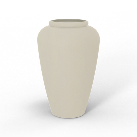 Barà jar fiberglass planter in Satin Beige, studio render