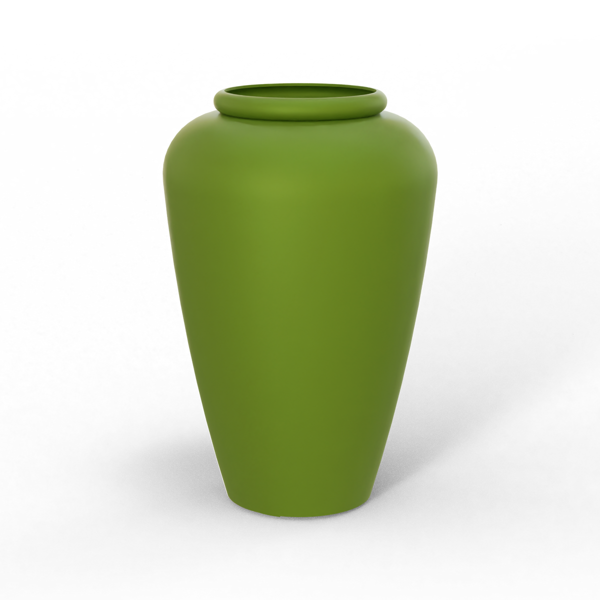 Barà jar fiberglass planter in Satin Green, studio render