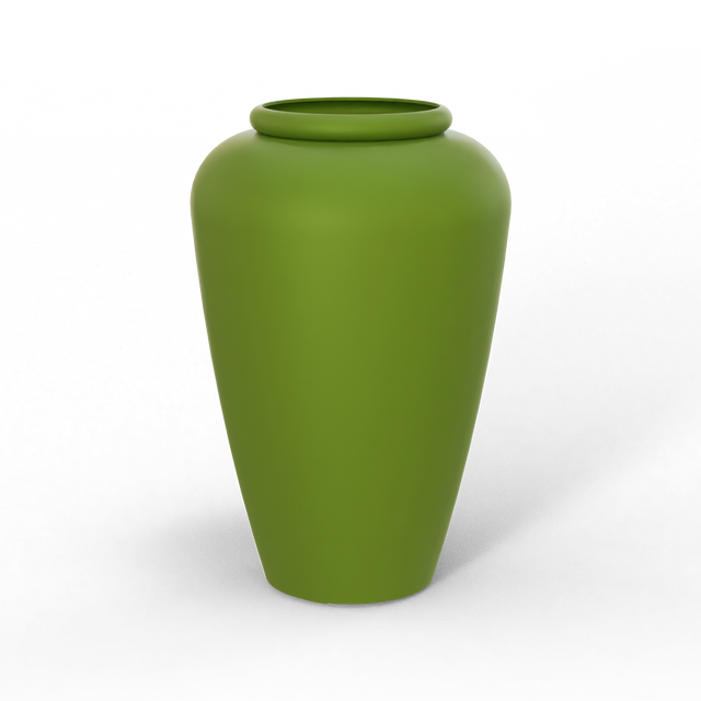 Barà jar fiberglass planter in Satin Green, studio render
