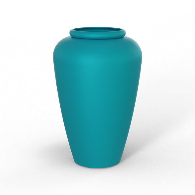 Barà jar fiberglass planter in Satin Seafoam Green, studio render