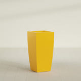 Toulan Tapered Square Planter in Gloss Saffron, 18"W × 36"H, shown empty