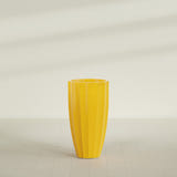 San Jose Tall Fluted Planter in Gloss Saffron, 22"D × 40"H, shown empty
