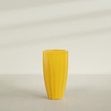 San Jose Tall Fluted Planter in Gloss Saffron, 22"D × 40"H, shown empty