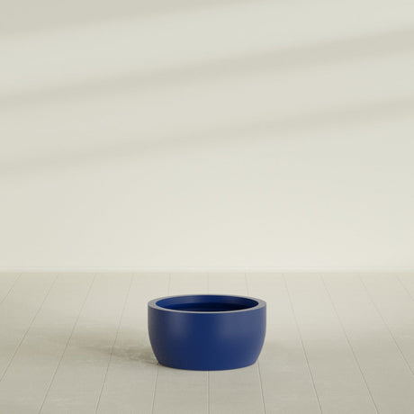 Casablanca Bowl Planter in Matte Cobalt Blue, 24"D × 12"H, shown empty