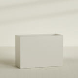 Darwin Rectangular Planter in Satin Beige, 60"L × 24"D × 42"H, shown empty