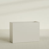 Darwin Rectangular Planter in Satin Beige, 60"L × 24"D × 42"H, shown empty