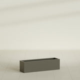 Monaco Rectangle Planter in Matte Bronze, 26"L, shown empty