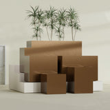 Brisbane Rectangular fiberglass planter in Metallic Bronze, size range, in a sunlit interior