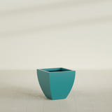 Lima Tapered Square Planter in Satin Seafoam Green, 20", shown empty