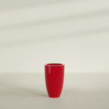 Brannan Tapered Round Planter in Gloss Red, 18"D × 29"H, shown empty