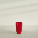 Brannan Tapered Round Planter in Gloss Red, 18"D × 29"H, shown empty