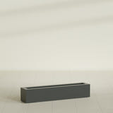 Salon Box Planter in Matte Charcoal, 42" Long, shown empty