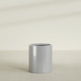 Rio Grande Cylinder Planter in Metallic Silver, 18"D × 20"H, shown empty