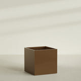 Montroy Cube Planter in Metallic Bronze, 48", shown empty