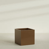 Montroy Cube Planter in Metallic Bronze, 48", shown empty