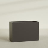 Darwin Rectangular Planter in Matte Dark Brown, 60"L × 24"D × 42"H, shown empty