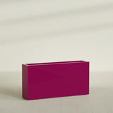 Milano Narrow Rectangular Planter in Gloss Eggplant, 48"L × 10"D × 24"H, shown empty
