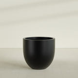 Alzira Bowl Planter in Matte Black, 36"D × 34"H, shown empty