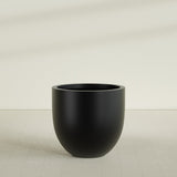 Alzira Bowl Planter in Matte Black, 36"D × 34"H, shown empty