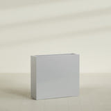 Amesbury Narrow Rectangular Planter in Metallic Silver, 36"L × 10"D × 32"H, shown empty