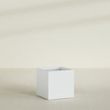 Montroy Cube Planter in Gloss Bright White, 32", shown empty