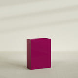 Amesbury Narrow Rectangular Planter in Gloss Eggplant, 24"L × 10"D × 32"H, shown empty