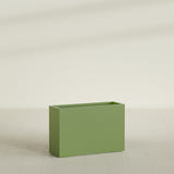 Potsdam Rectangular Planter in Satin Green, 48"L × 16"D × 32"H, shown empty
