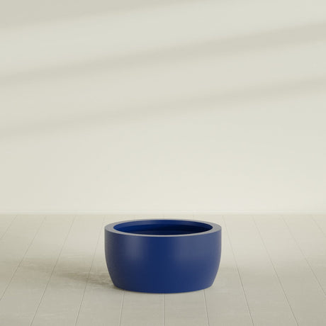 Casablanca Bowl Planter in Matte Cobalt Blue, 30"D × 15"H, shown empty