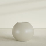 Globe Planter in Satin Beige, 36"D × 30"H, shown empty