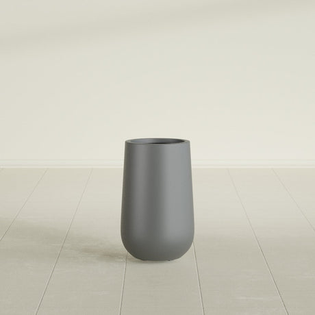 Hayden Urn Planter in Matte Gunmetal, 18"Diam × 29"H, shown empty