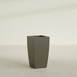 Toulan Tapered Square Planter in Matte Bronze, 16"W × 30"H, shown empty