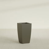 Toulan Tapered Square Planter in Matte Bronze, 16"W × 30"H, shown empty