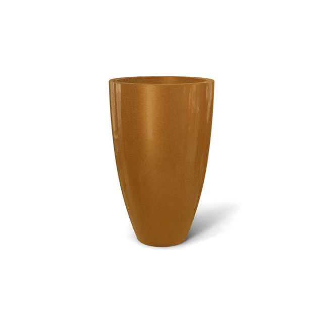 Brannan Tapered Round Planter in Metallic Bronze
