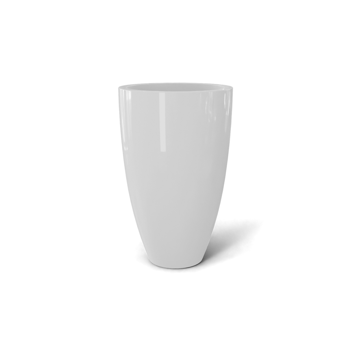 brannan fiberglass planter, Gloss Bright White finish