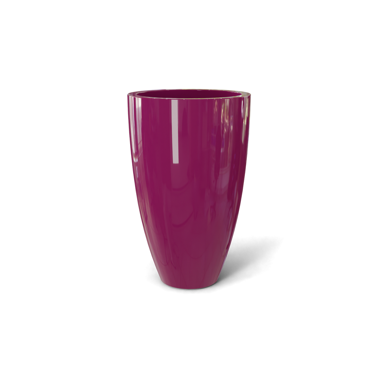 brannan fiberglass planter, Gloss Eggplant finish