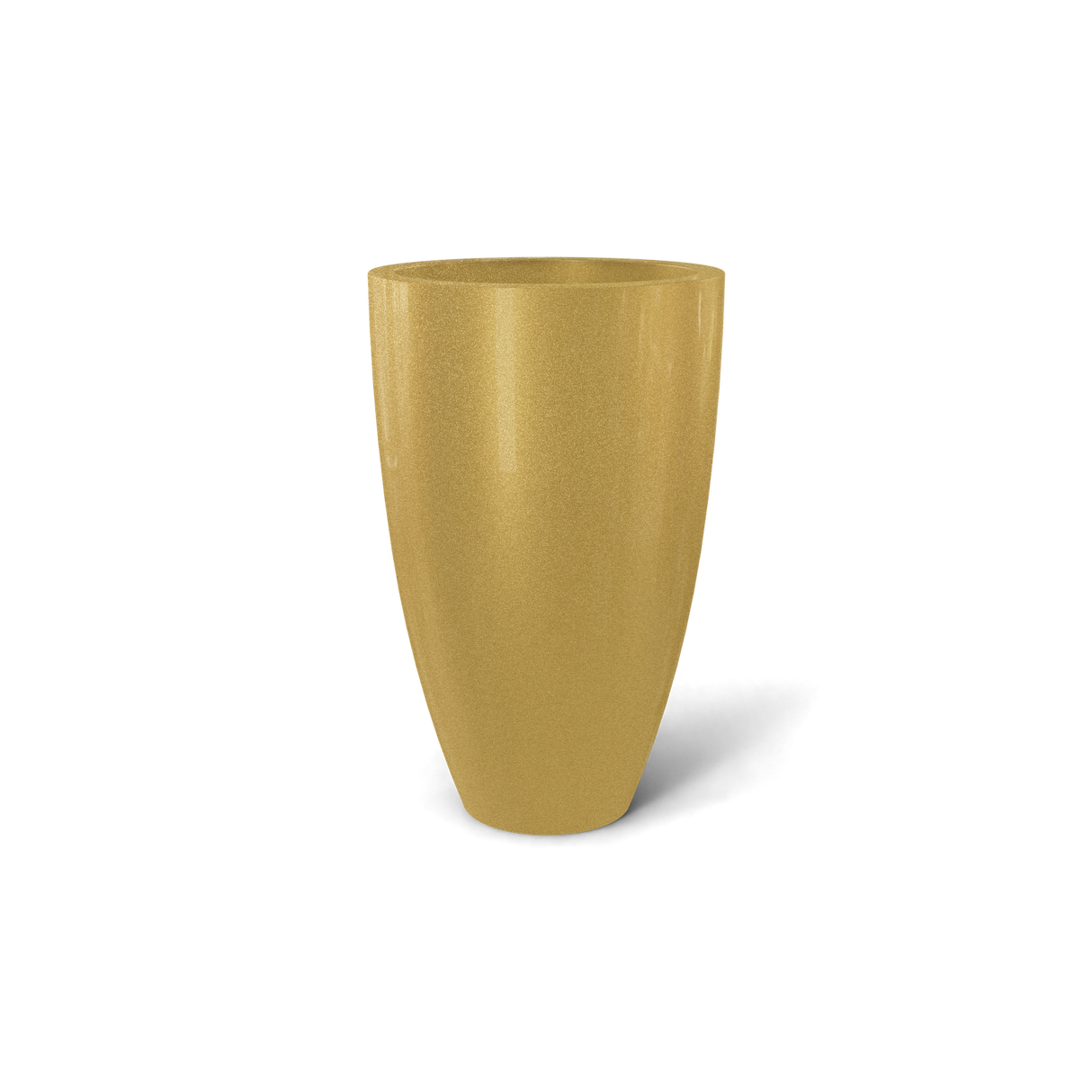 brannan fiberglass planter, Gloss Metallic Gold finish