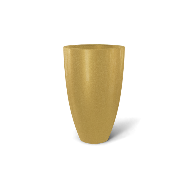 Brannan Tapered Round Planter in Gloss Metallic Gold